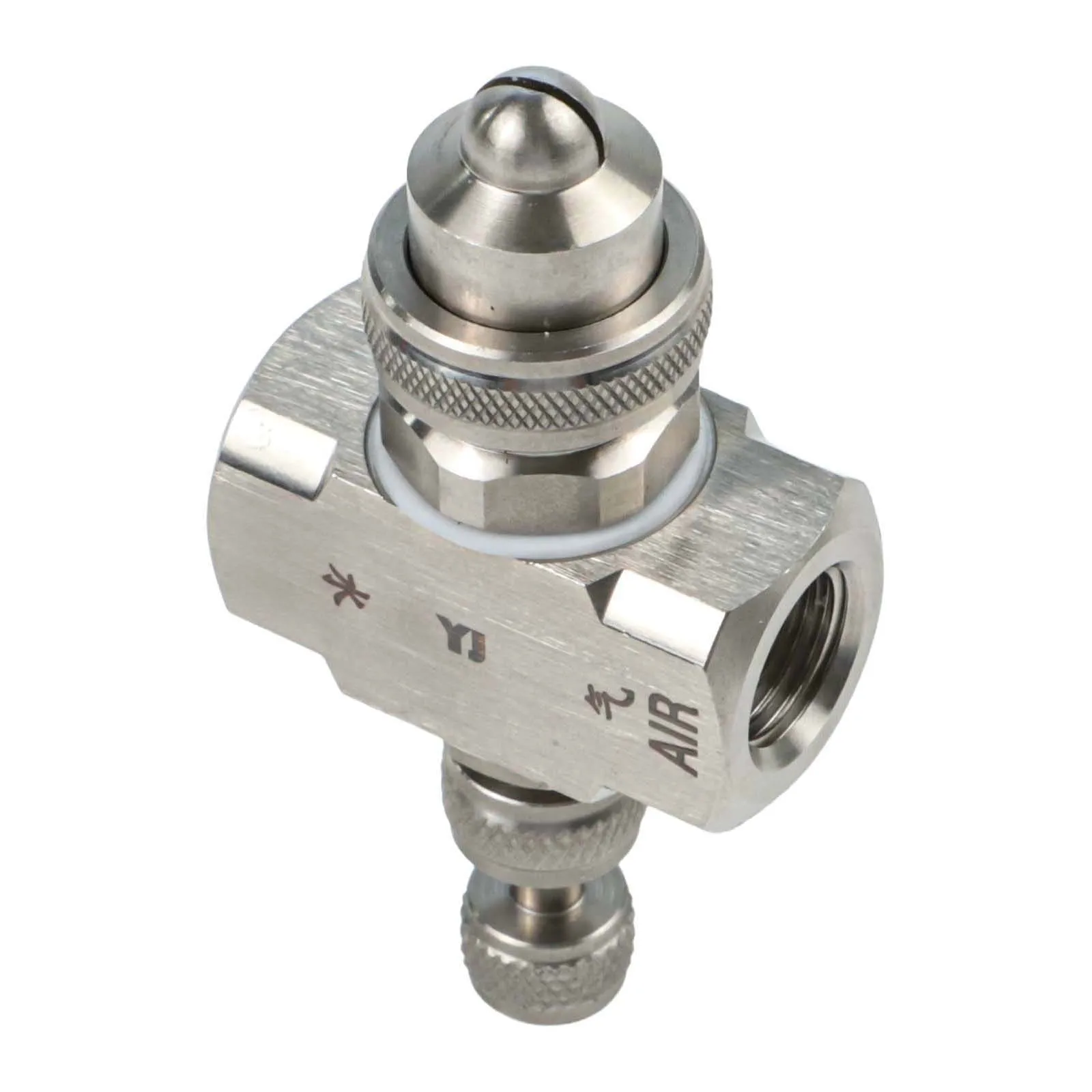Industrial Adjustable Stainless Steel Spray Nozzle for High Pressure Air and Water Mixing in Cooling and Humidification Setups