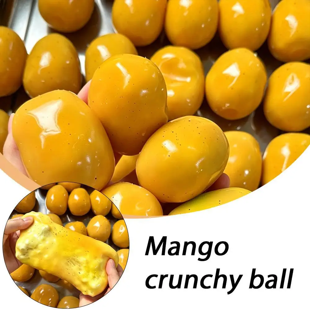 Thermochromic Color Changing Mango Squeeze Toy ASMR Crunchy Beads Fidget Squishy Ball Stress Relief Sensory Decompression Toy