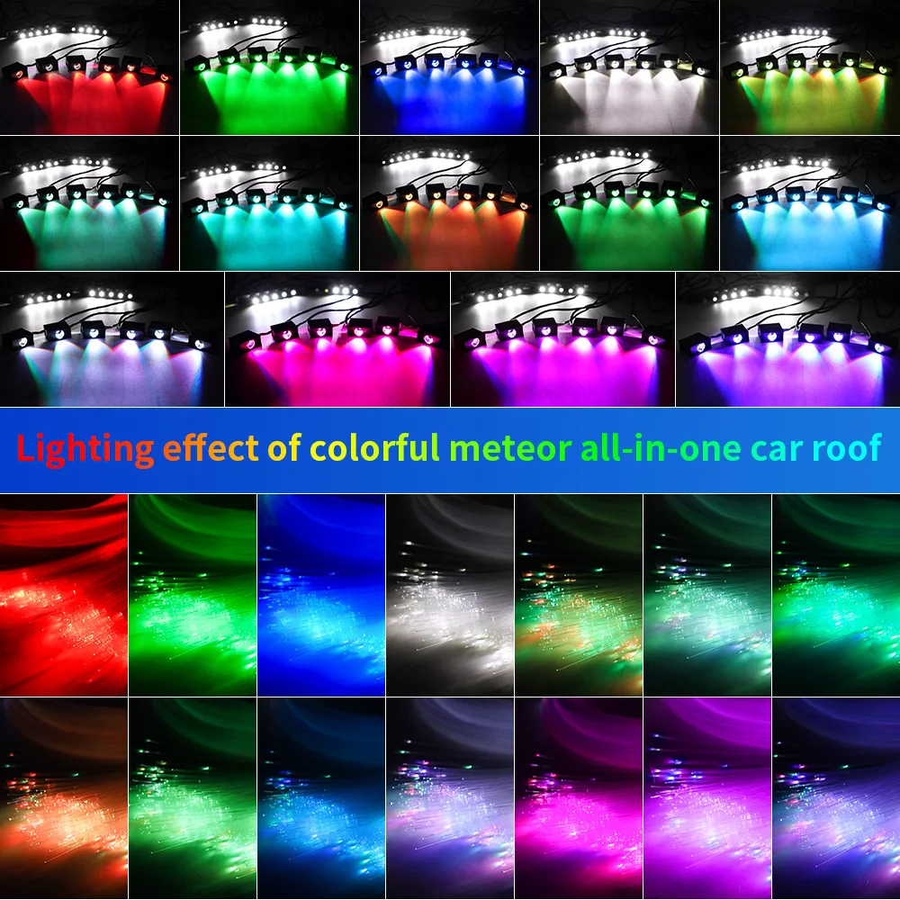 Led Star Roof Starlight Headliner RGB Remote Control Fiber Optic Lamp APP Voice 16W Twinkle Starry Sky Car Star Ceiling Light
