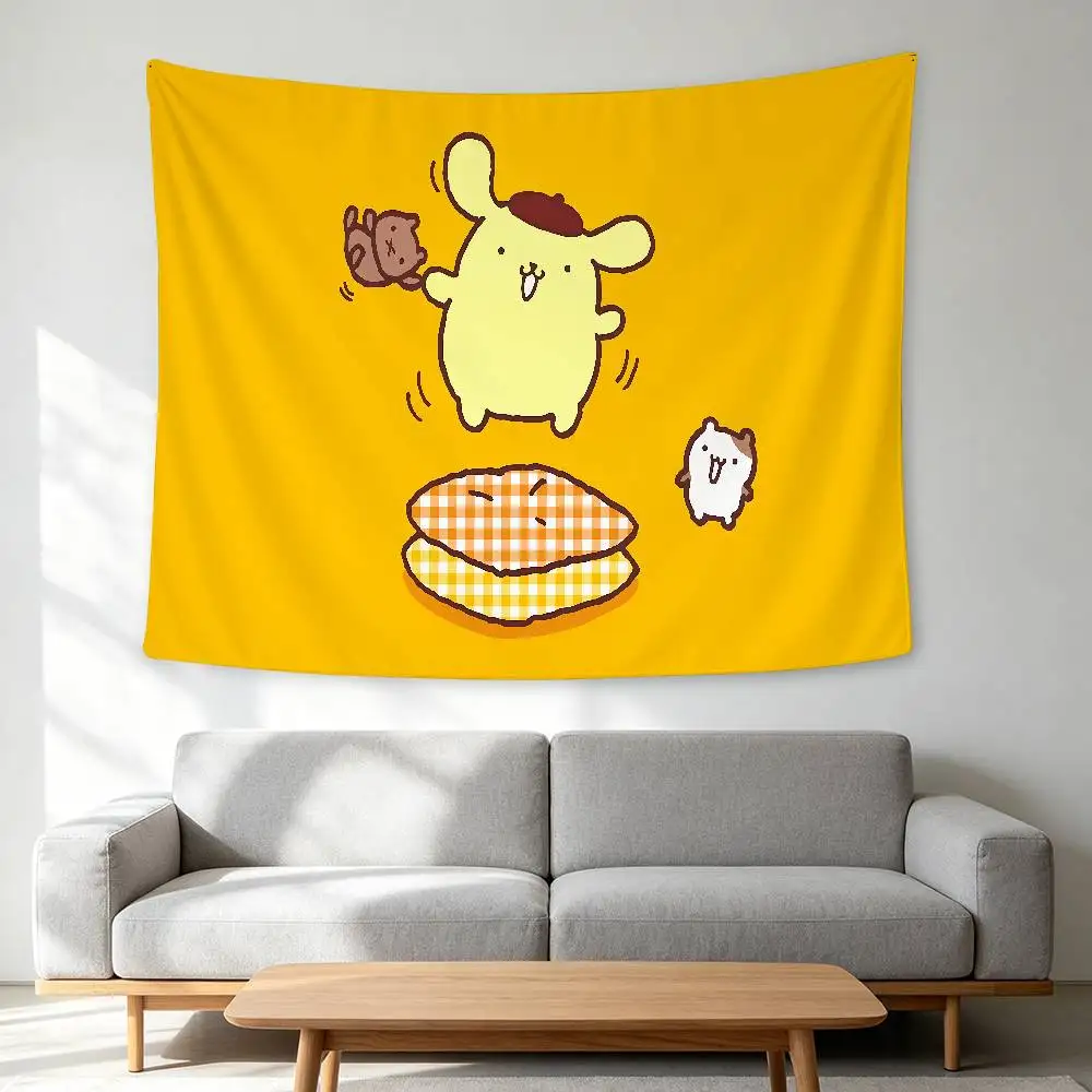 Cute P-PompompurinS Wall Hanging Tapestry Wall Hanging Psychedelic Hippie Tapestry Bedroom Decoration