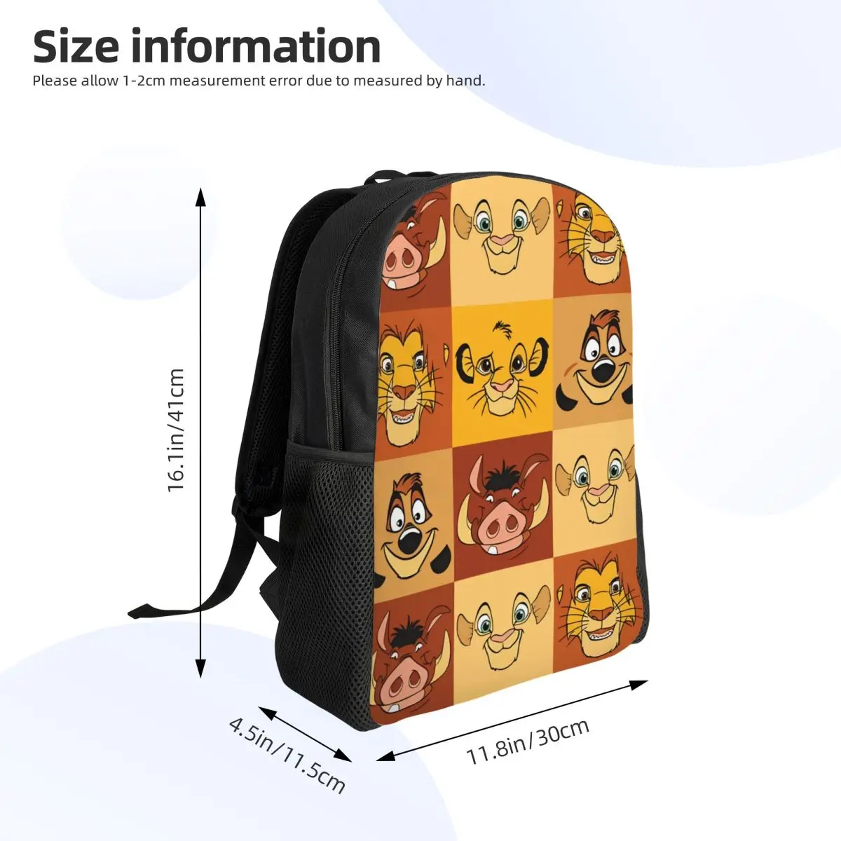 Custom Retro The Lion King Film Backpacks Men Women Casual Bookbag for School College Retro Simba Cartoon Bags