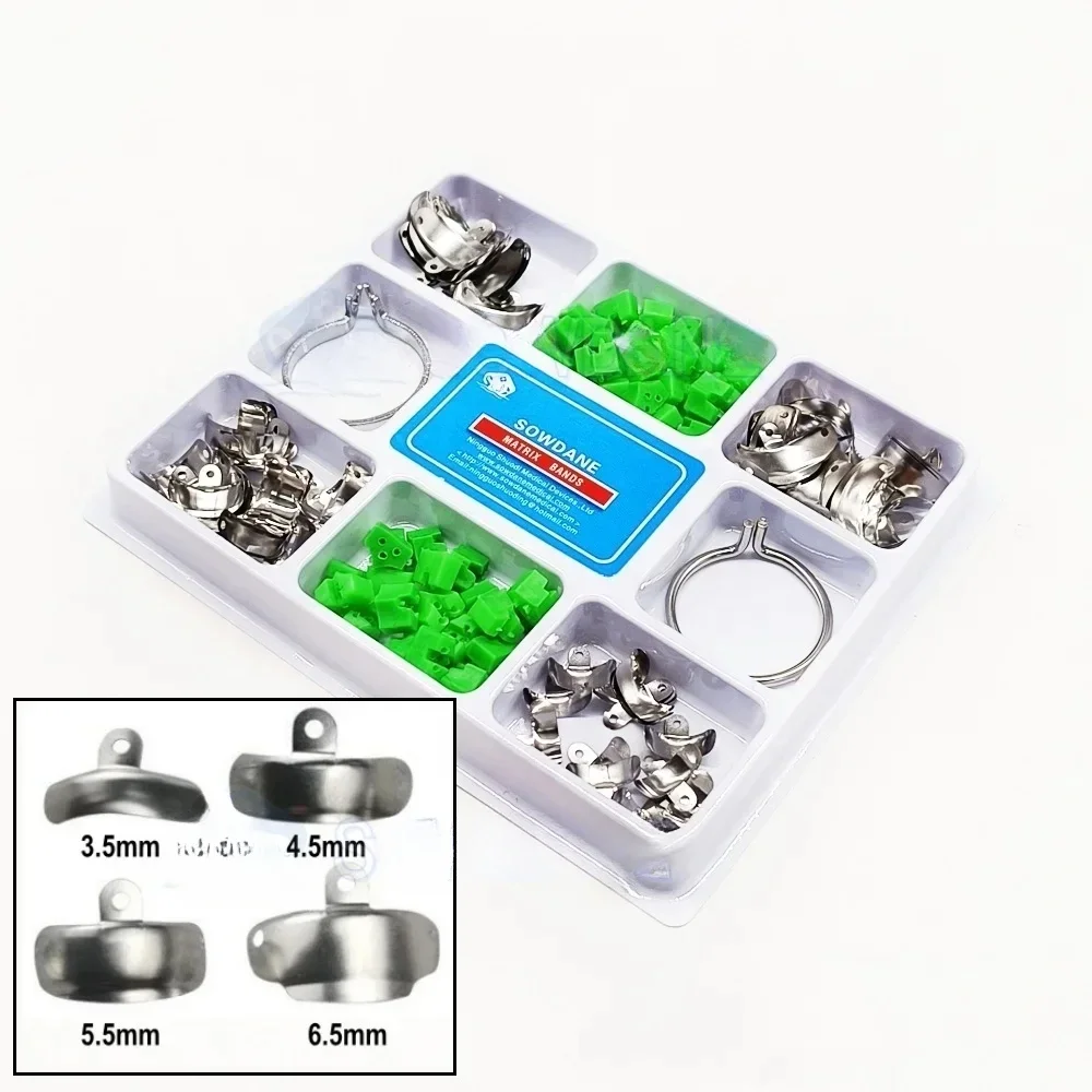 1pc 80pcs New Dentals M4 matrices Sectionals Contoureds Metals Matrices Wedges set with Silicons add-on wedges Clip Ring