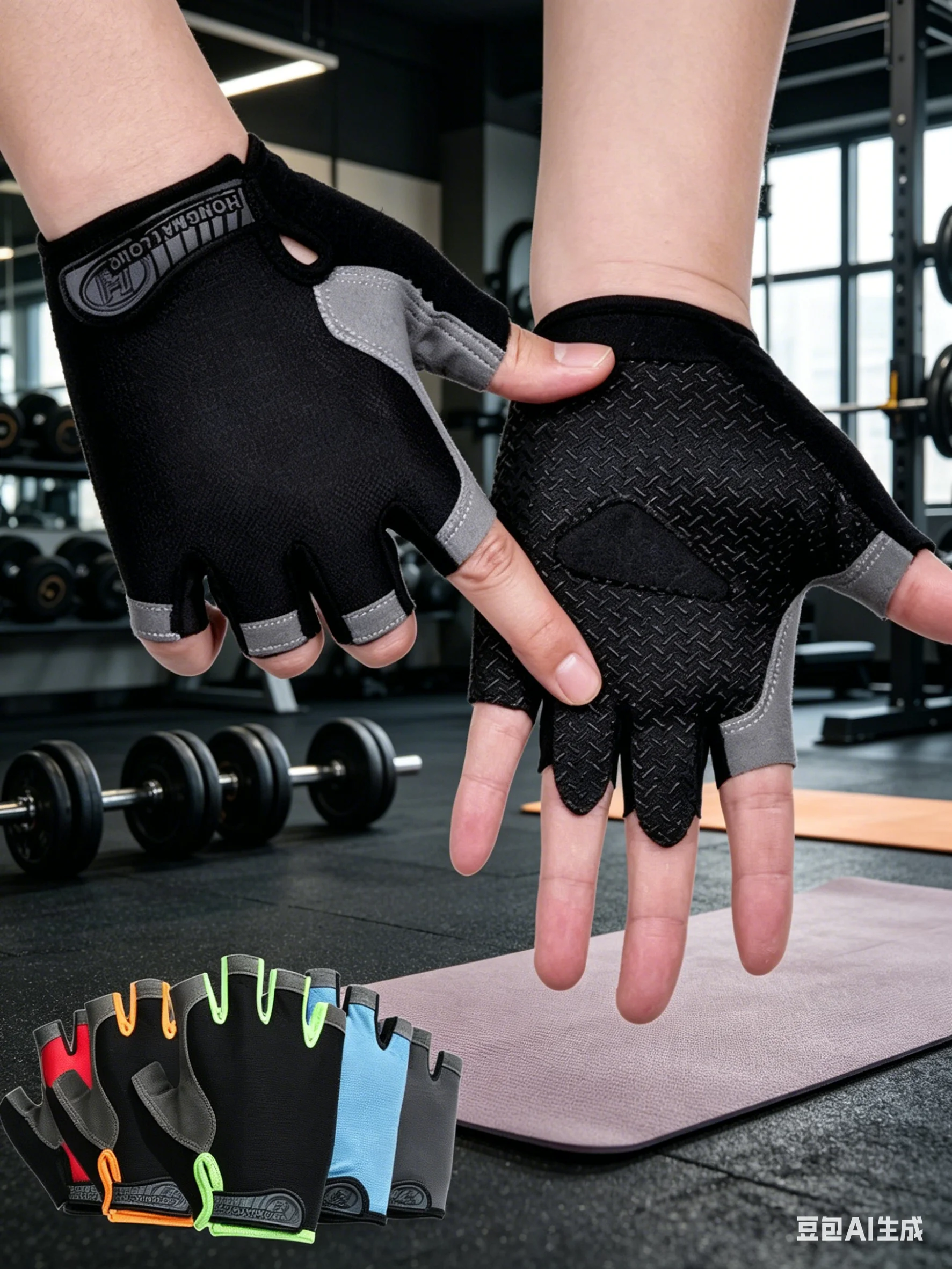 AliExpress NONE 1Pair Gym Gloves Fingerless Gloves Anti-Slip Shock-Absorbing Gloves Sports Gloves for Training Lifting Weight Cycling