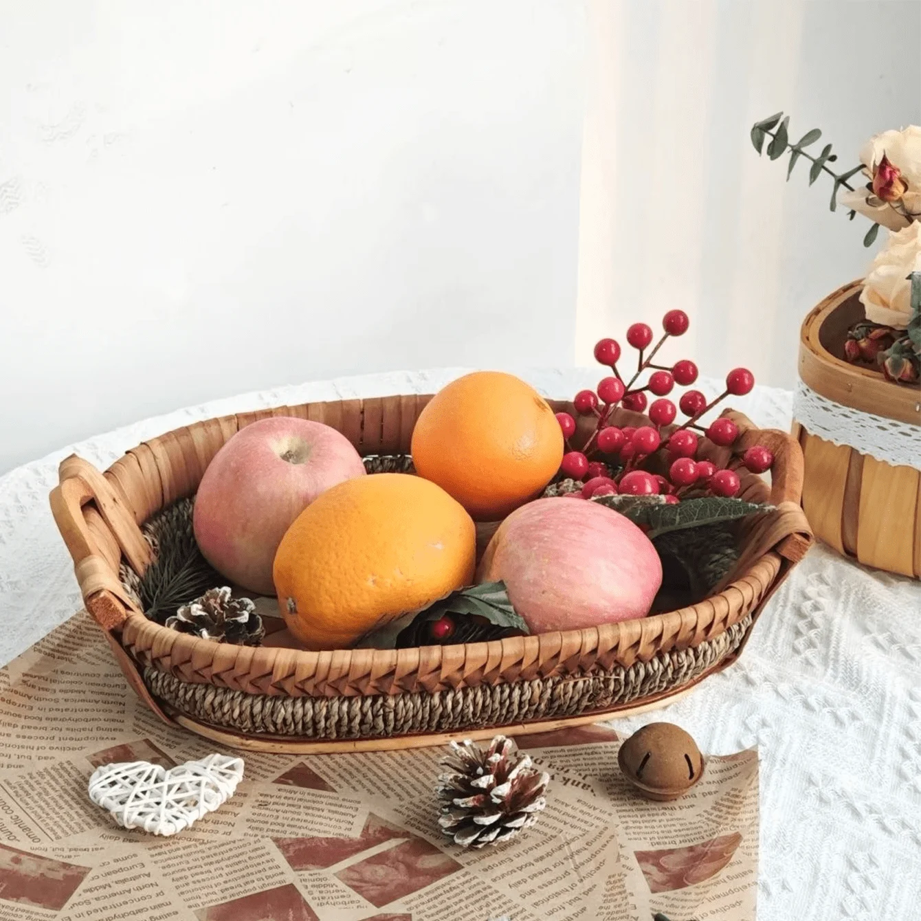 Vintage Hand Woven Natural Wil - Food Snacks Basket review and price