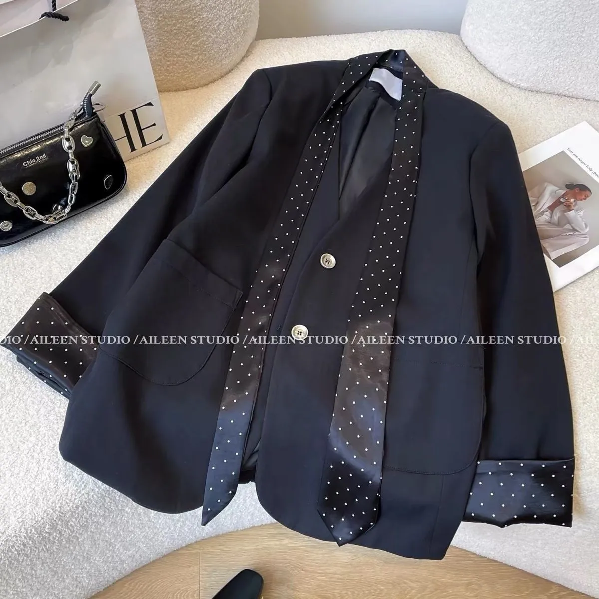 Blouse Suit Jacket Women's Autumn/Spring Fitted Waist Trendy Classic New Casual Versatile Comfortable Minimalist Niche Premium
