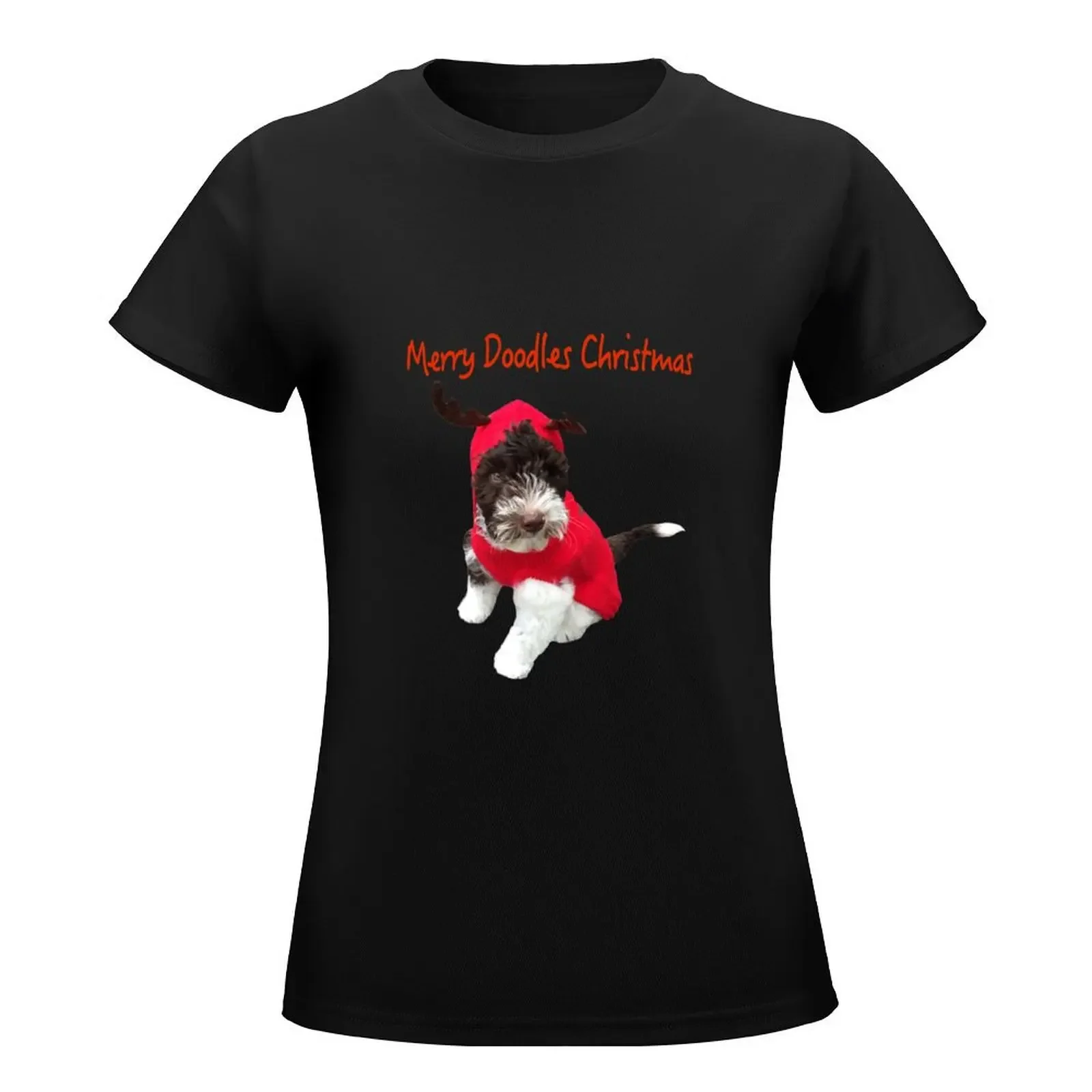 Merry Doodles Christmas With Labradoodle T-Shirt graphics tops t-shirt dress for Women plus size