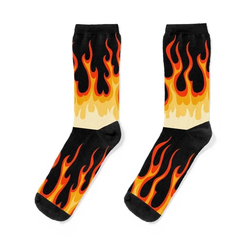 fire hot rod Socks japanese fashion Antiskid soccer Socks Woman Men's