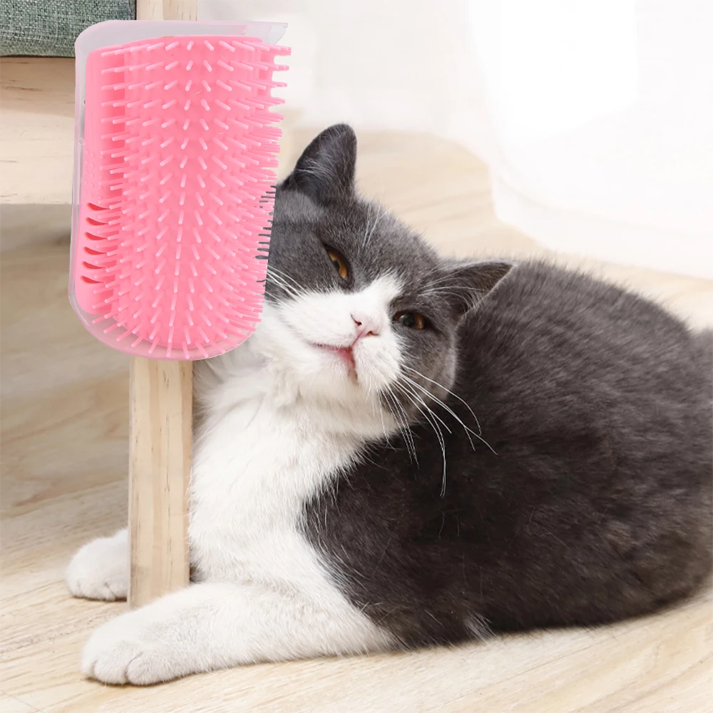 2/1PCS Face Tickling Scratcher Cleaning Hair Product Cat Self Groomer with Catnip Wall Corner Massage