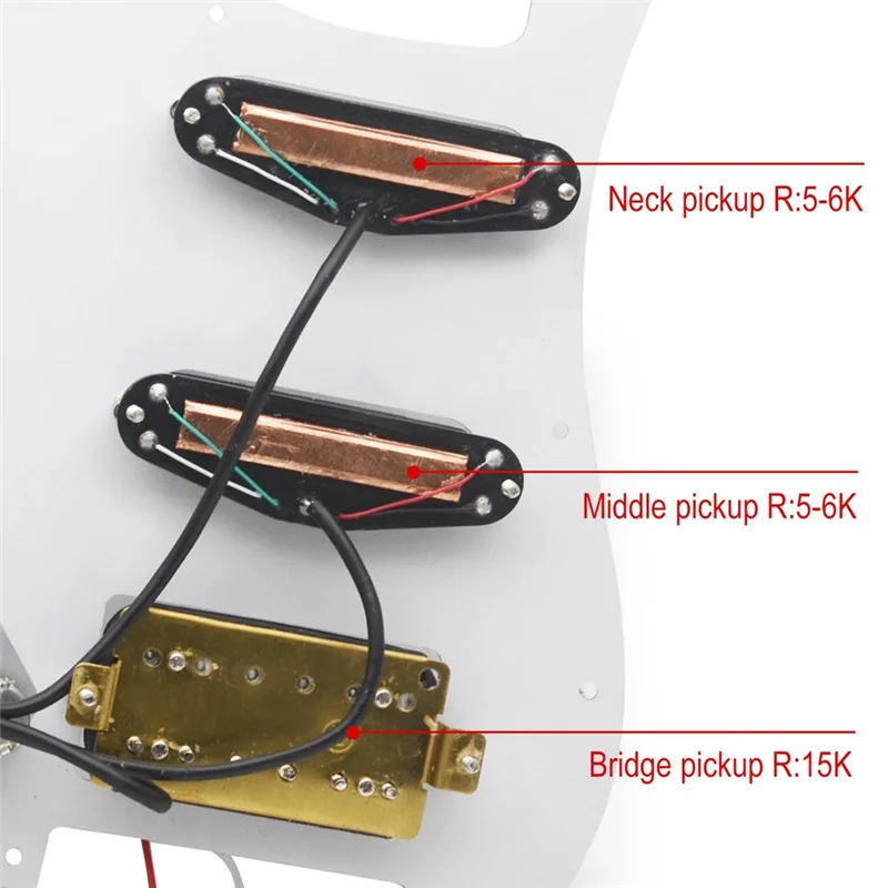 

SSH-Coil Splitting Electric Guitar Pickguard 2 Mini Humbucker + 1Humbucke+Silence Switch Loaded Prewired Scratchplate A Durable