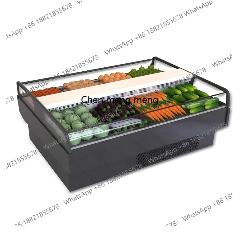

horizontal double-sided promotional cabinet, fresh meat, vegetables and fruits refrigerated and fresh-keeping display cabinet