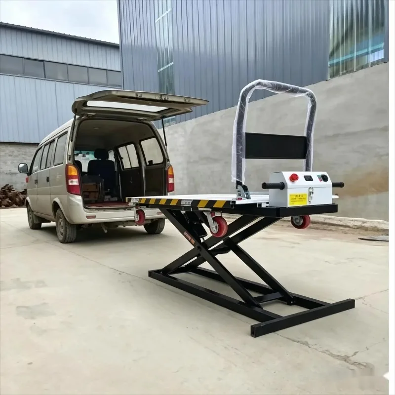 Four-wheel Battery-Powered Hydraulic Lift Platform Electric Scissor Lift 300kg Load Capacity for Trucks Cars OEM Customizable