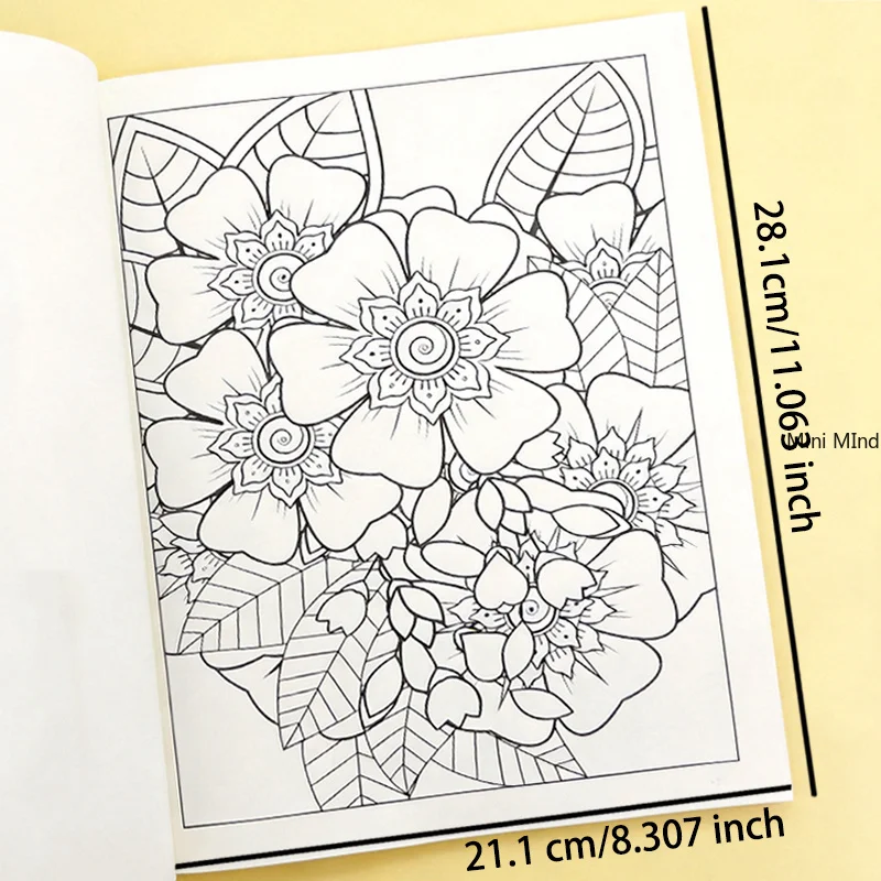 A Hand Drawn Book for Adults To Relax and Unwind, A Fantasy Healing Coloring Picture Book, with Animal/flower/mandala Themes