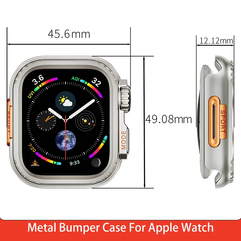 Металлический чехол-бампер для Apple Watch 46 мм 45 мм 44 мм 42 мм 49 мм Защитная рамка-чехол для iWatch серии 10 9 8 7 6 5 4 SE ultra 2