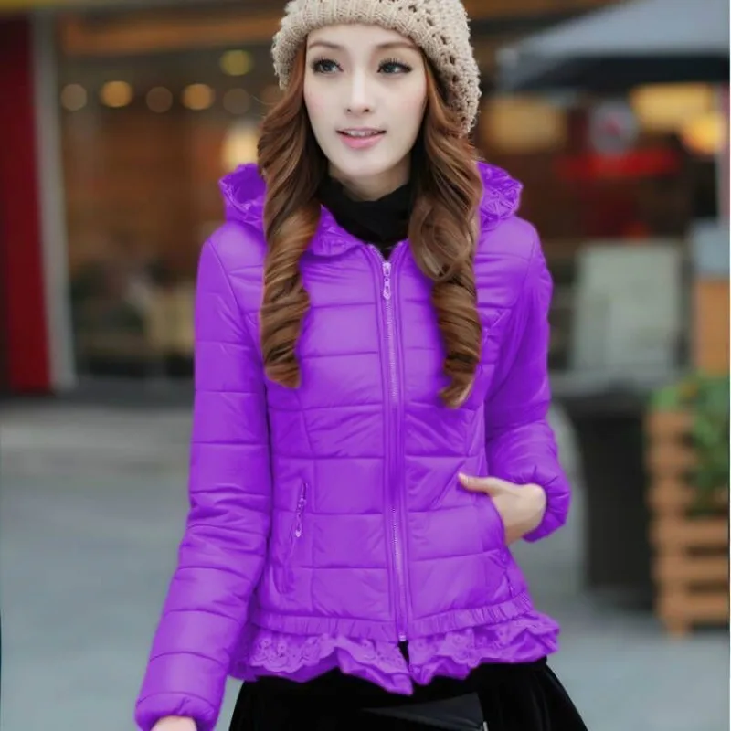 2024 New Women Cotton Jacket Coat Autumn Winter Fashion Warm Parkas Hooded Jacket