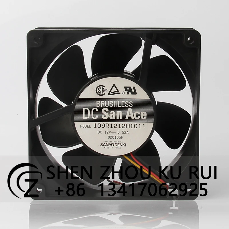 109R1212H1011 Case Koelventilator voor SANYO DC12V 0.52A 120x120x38mm 12cm12038 Server Chassis Axiale Stroom Borstelloze Ventilatie