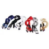 100pcs 1M Braided 3A Mobile Phone Charging Cable Micro USB Type C Charger Cord For iPhone Samsung Xiaomi Charge Wire Data Line