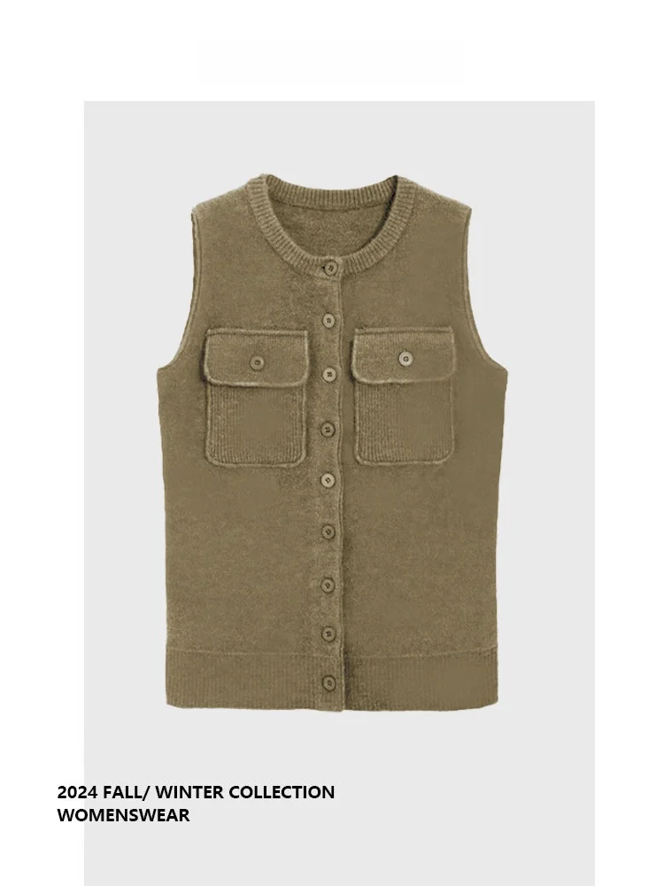 

Женский свитер-жилет Forever 2 Indwa Angola Svel, осенний, в стиле Old Money, для повседневной носки, больших размеров, для ношения под одеждой