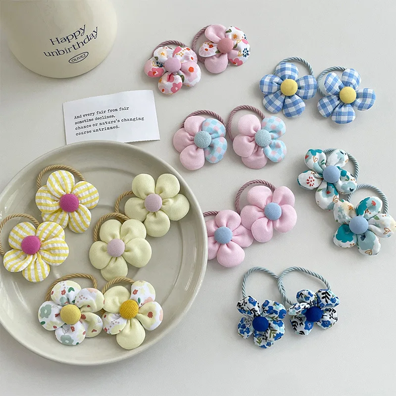 

Girls no hair damage, flower small rubber band, children's hair tied, headband baby cute head flower headgear accessories