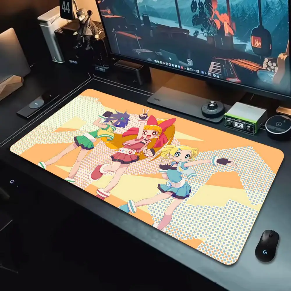 

Коврик для мыши Game Powerpuff, большой коврик для мыши XXL, гладкая поверхность для игр, нескользящий, удобный настольный коврик