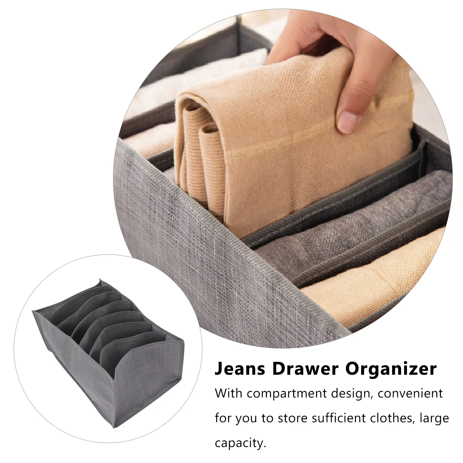 

3Pcs Clothes Storage Organizer Bags Large Capacity 7-Grid 9-Grid Drawer Organizer for Bedroom Closet Jeans Wardrobe Storage
