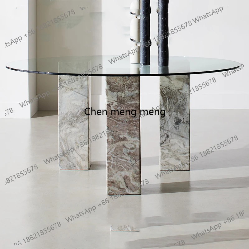 With Tempered Glass for Home Furniture Dining/Living Rooms Light Luxury Nordic Minimalist Stone Marble Top Modern Coffee Table