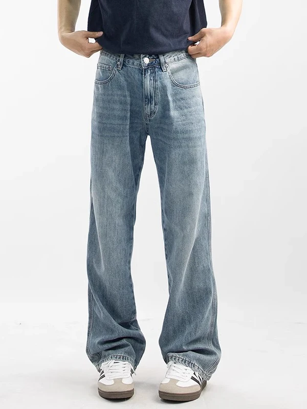 Lichtblauwe casual losse herenjeans Joks Priit25-serie middelhoge taille rechte pijpen losse pasvorm Amerikaanse Sle zomerjeans