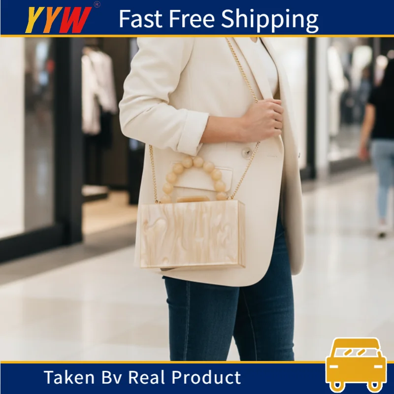 

Вечерние сумки-клатчи, сумки на плечо с цепочкой для свадебной вечеринки, женский кошелек для ужина, женская сумка с бисером, мраморная акриловая роскошная коробка