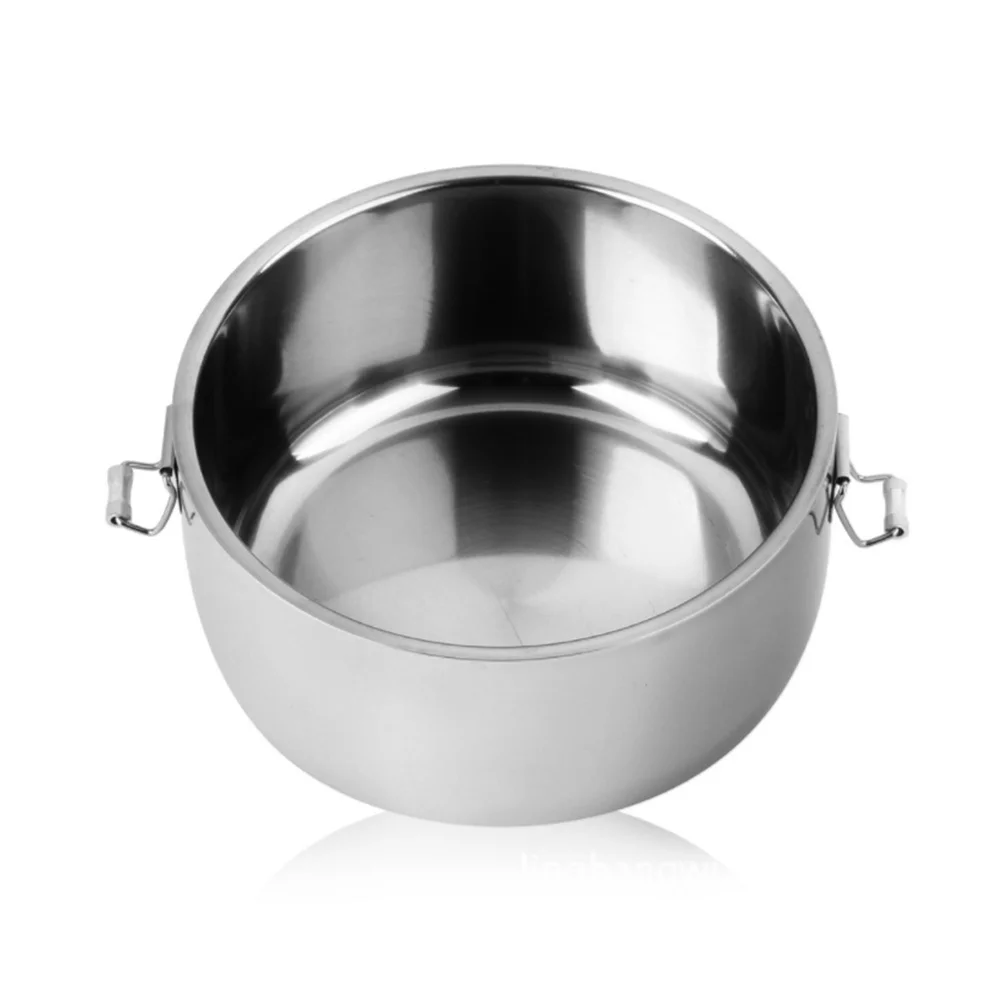

14Cm Stainless Steel Lunch Box Double Layer Insulated Food Container Leakproof Portable For Office Workers