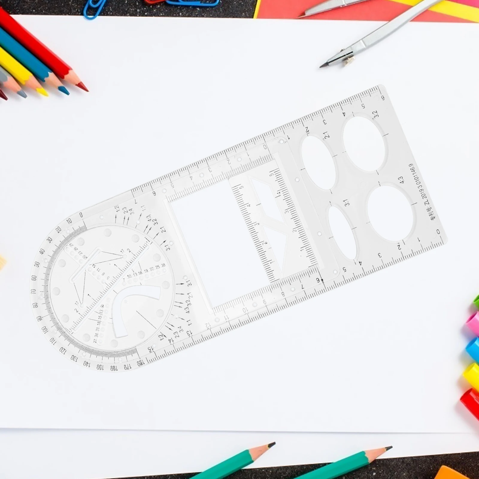 Plastic Rulers Drawing Set Geometric Drawing Template Lightweight Ideal for Architecture School Geometric Templates