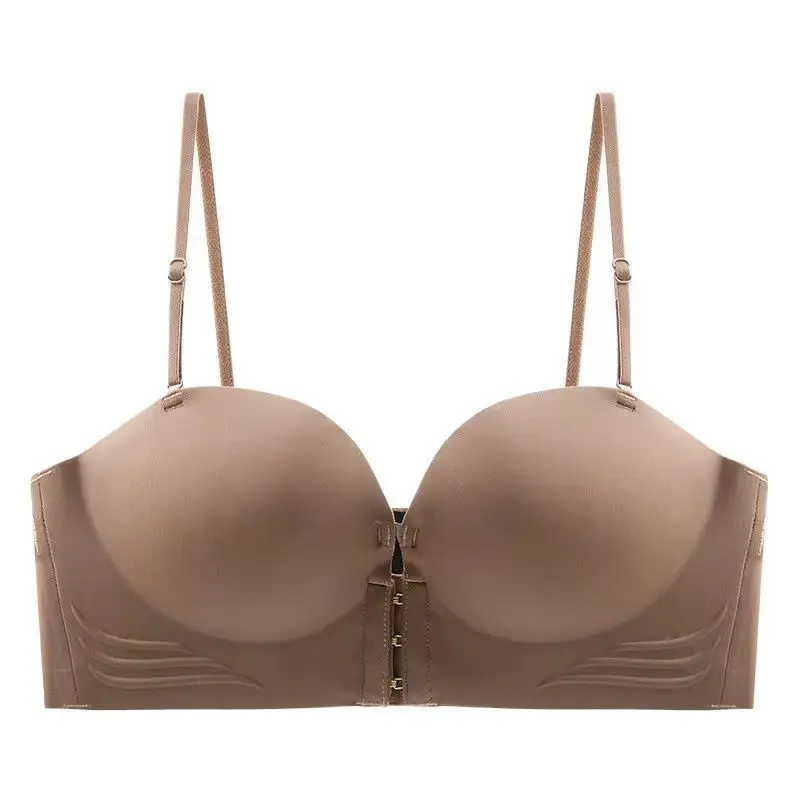 MOYISU Simple Pull-up Front Bra Cover Strapless Non-slip Push-up Small Chest Non-slip Strapless Bra Makes Breasts Bigger