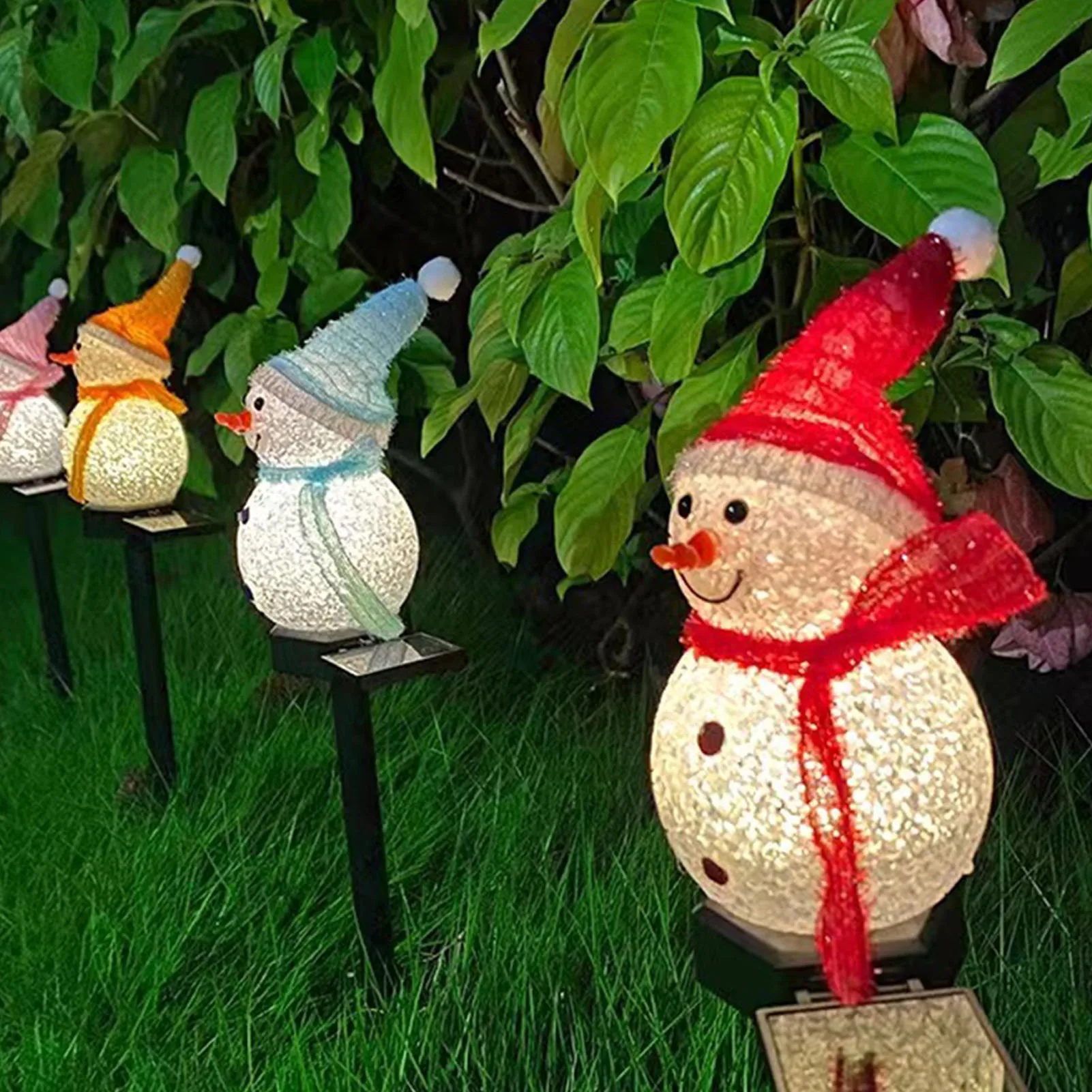 Christmas Snowman Ground Lights Vibrant Atmosphere Landscape Light for Family Friend Neighbor Gift