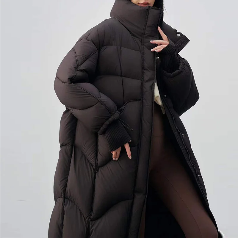 Long Down Jacket for Women 2025 New Style Fashionable Commuter Winter Elegant Casual Oversized Thickened Versatile Coat Trendy