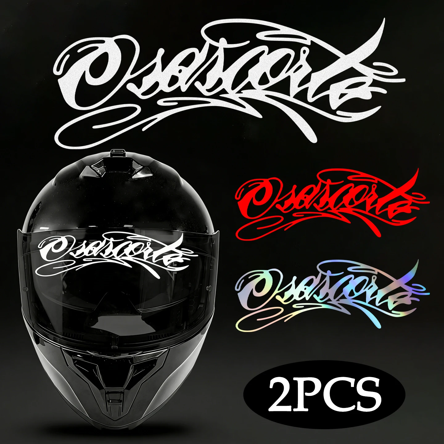 

2PCS Osascorte Motorcycle Helmet Visor Stickers Waterproof Reflective Moto Bike Body Fuel Tank Fender Vinyl Accessories Decals
