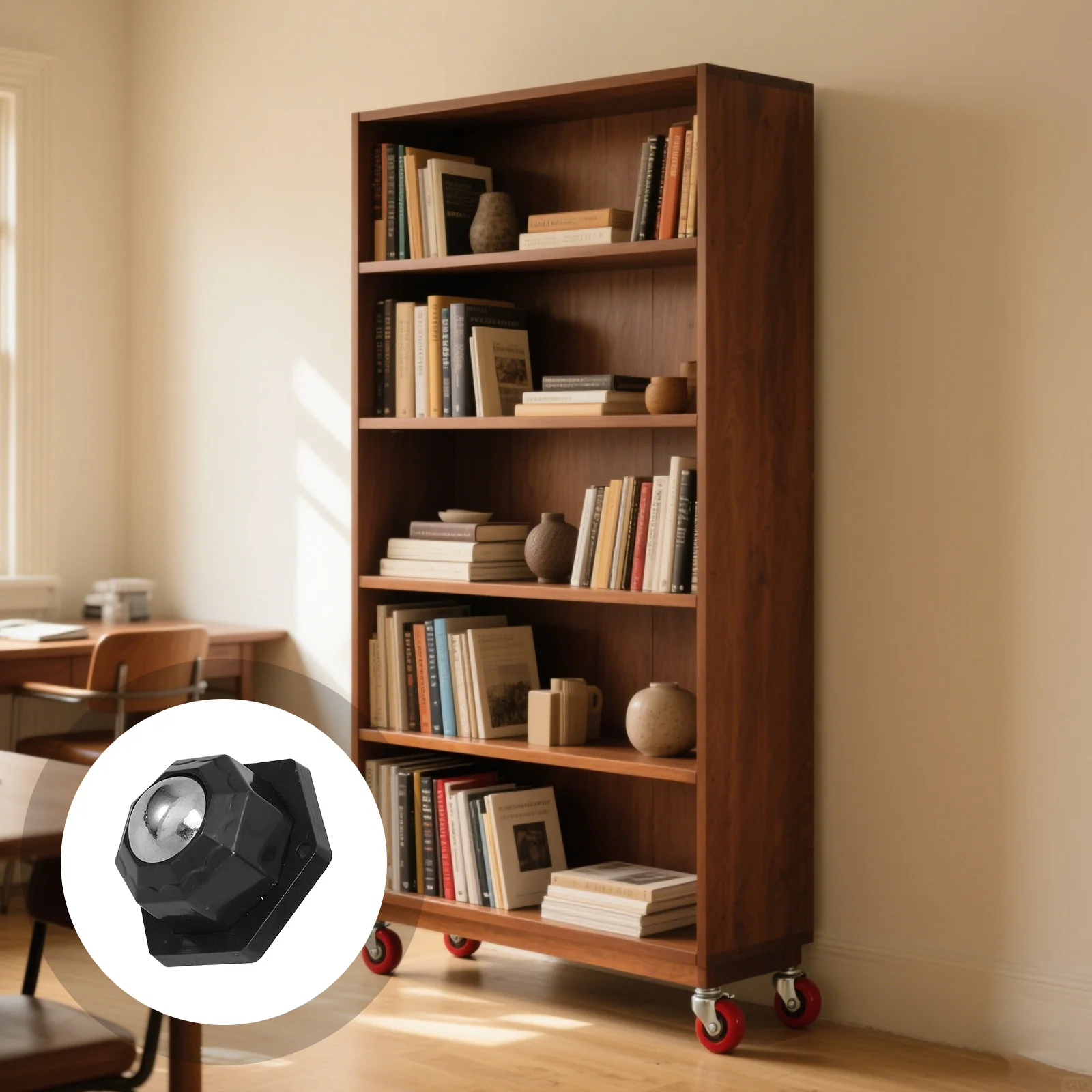 

4Pcs Adhesive Universal Caster Wheels Mini Silent Swivel Rollers for Furniture Appliance Mobility Steel Ball Bearings