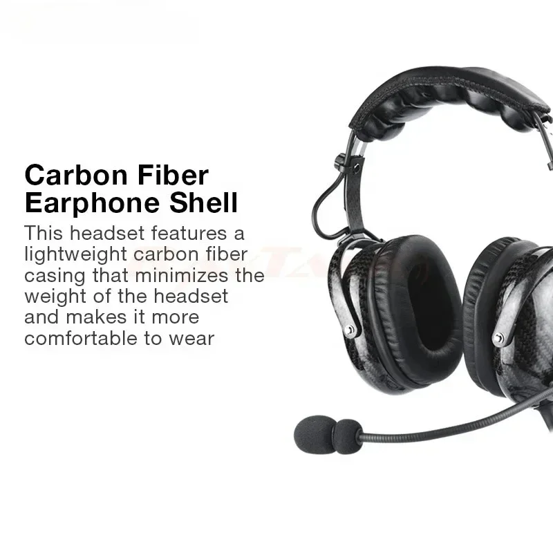 Raytalk Carbon Fiber Aviation Headset / Headphone with Active Noise Canceling for Flight  Training Student