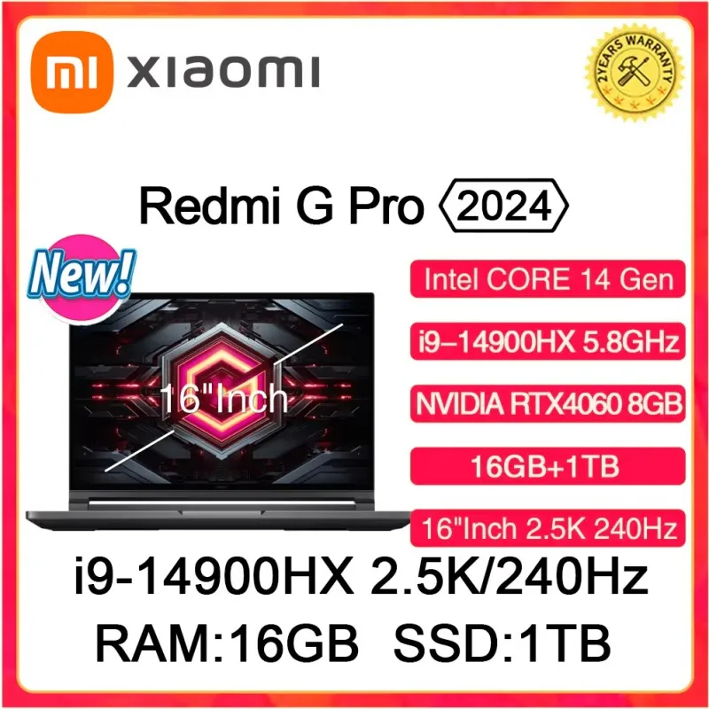 XIAOMI Redmi G Pro 2024 Gaming Laptop NVIDIA Geforce RTX 4060
