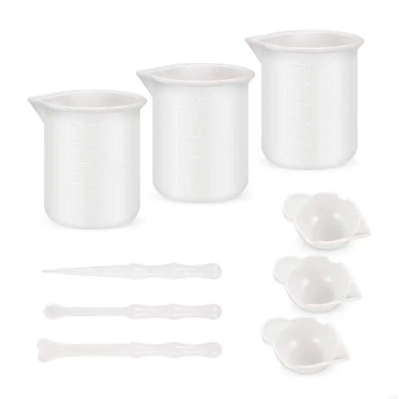 

A9BF 1 Set Reusable Mixing Nonstick Measuring Cups Silicone Stir Liquid Epoxy Resin Jewelry Making DIY Tools