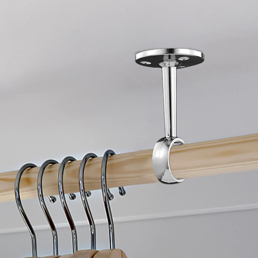 

4pcs Metal Wall Mount Curtain Bracket Zinc Alloy Sturdy Holder For Closet Shower Bathroom Support Holder Closet Rod Support