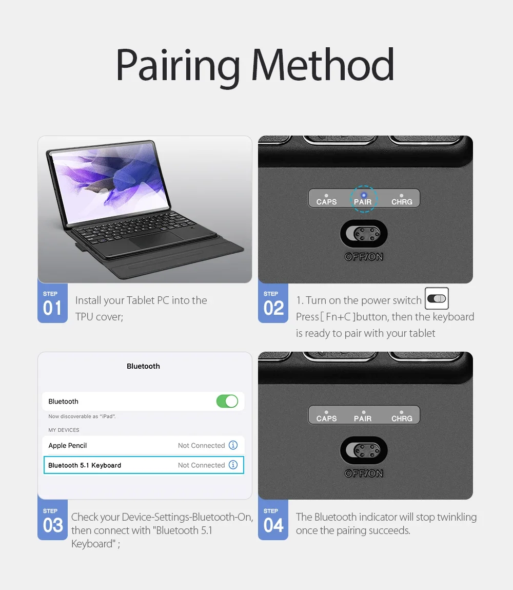 DUX DUCIS Business Type Keyboard+Case For Samsung Tab S7 FE/Plus S8 Ultra/Plus S6 Lite Wireless Case+Keyboard Quick Response