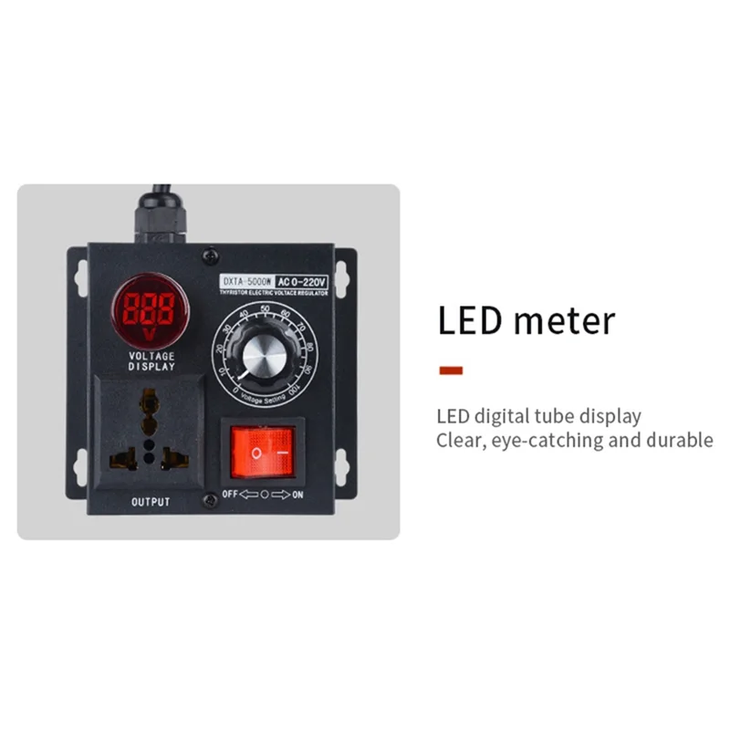 SQPP-Variable Voltage Regulator 5000W Speed Temperature Light Voltage Uelatic Pressure Controller UK Plug