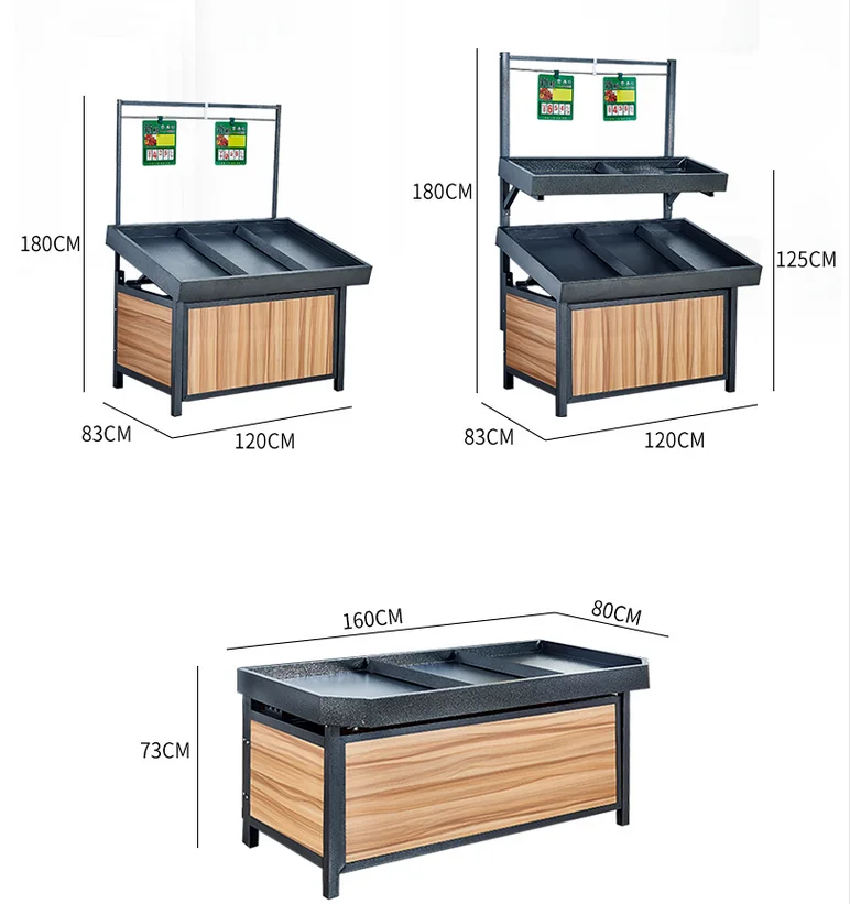 Supermarket fruit shelf, vegetable display shelf, island cabinet, fresh platform, vegetable and fruit cabinet, vegetable shelf