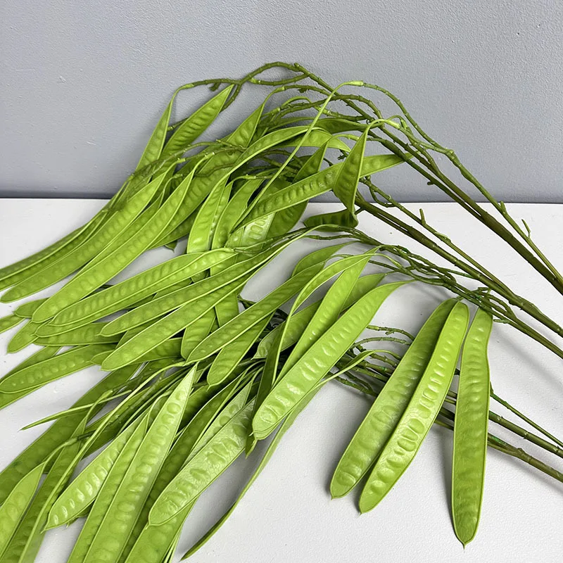 Lebensechte Real Touch Bohnen Lange Zweig Künstliche Bohnen Pods Hause Hochzeit Tisch Gefälschte Pflanzen Dorf Outdoor Garten Dekoration – Detail 5