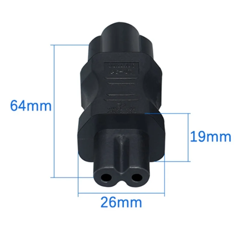 أسود IEC320 C6 إلى C7 التيار المتناوب تحويل الطاقة المكونات زهر البرقوق ذكر إلى الشكل 8 أنثى محول الطاقة التوصيل محول المقبس