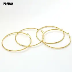 Pendientes de aro de círculo redondo clásico Simple de acero inoxidable para mujeres y hombres, pendiente Huggie grande o pequeño, pendiente Punk liso, 1 par