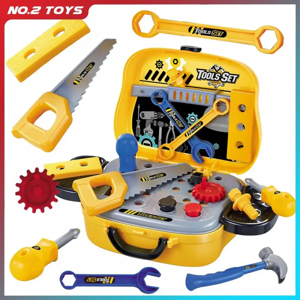 18 peça/conjunto fingir jogar caixa de ferramentas brinquedo simulação ferramenta reparo mala chave fenda chave inglesa diy brinquedos educativos para crianças presente