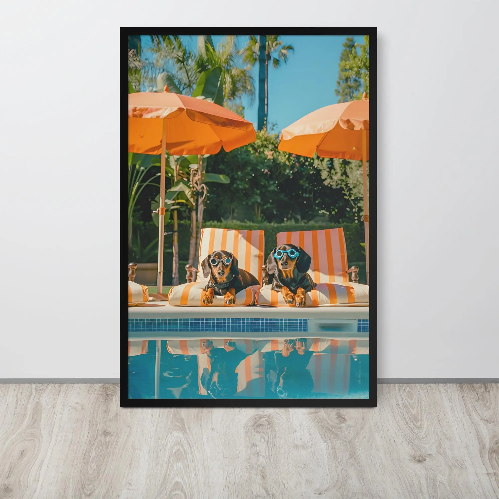 3Pcs Funny Dog Wall Art,Whimsical Coastal Beach House Dog Photography Canvas Prints,Pet Photo Wall Arts,Summer Beach Home Decor - view 4