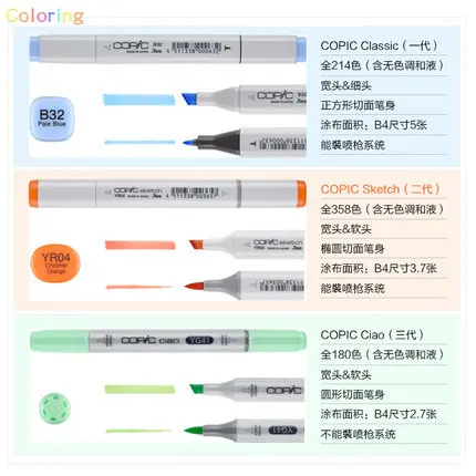 Japan Genuine Copic Ciao 3 Generation Soft Head Marker Pen ,8