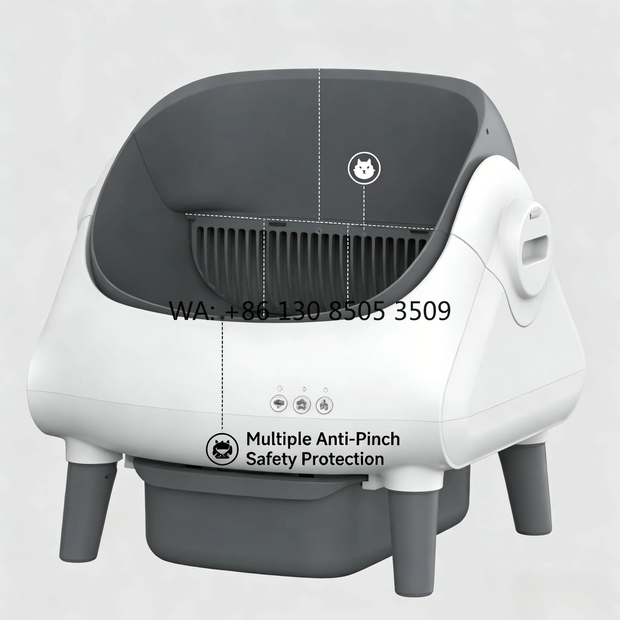 

High Efficiency One Key Cleaning Auto Scooping Multi Safety Protection Large Interior APP Control Smart Cat Litter Box