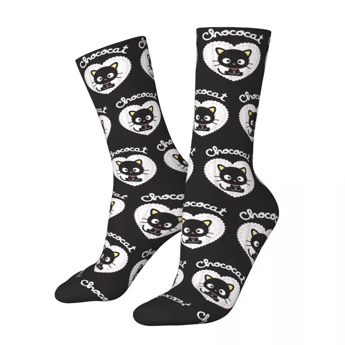 Fashion Men\'s Socks Hip Hop Chococat Sweet Valentine Sock Polyester Sport Women\'s Sock Spring Summer Autumn Winter