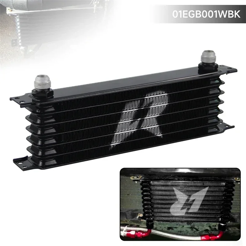 Black/ Blue UNIVERSAL 7 ROW AN10 OIL COOLER 262mm Trust Type